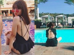 小岛阳菜穿搭超心机！露无瑕美背、蜜桃