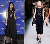 魔魔助阵FENDI秀　刘雯黑不溜丢朝圣
